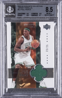 2003-04 UD "Exquisite Collection" Jersey Parallel #2J Paul Pierce Game Used Patch Card (#23/25) - BGS NM-MT+ 8.5